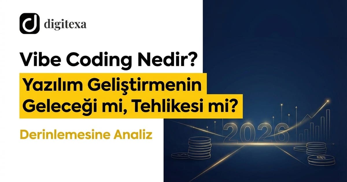 Vibe coding ve AI destekli yazılım geliştirme illüstrasyonu