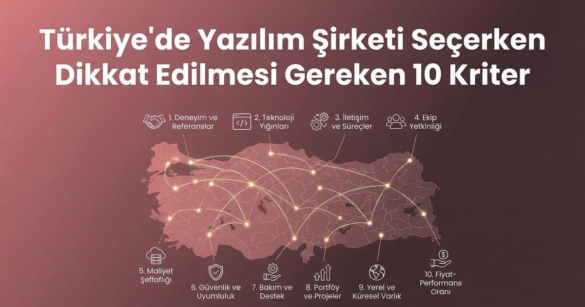Yazılım şirketi seçme kriterleri kontrol listesi illüstrasyonu